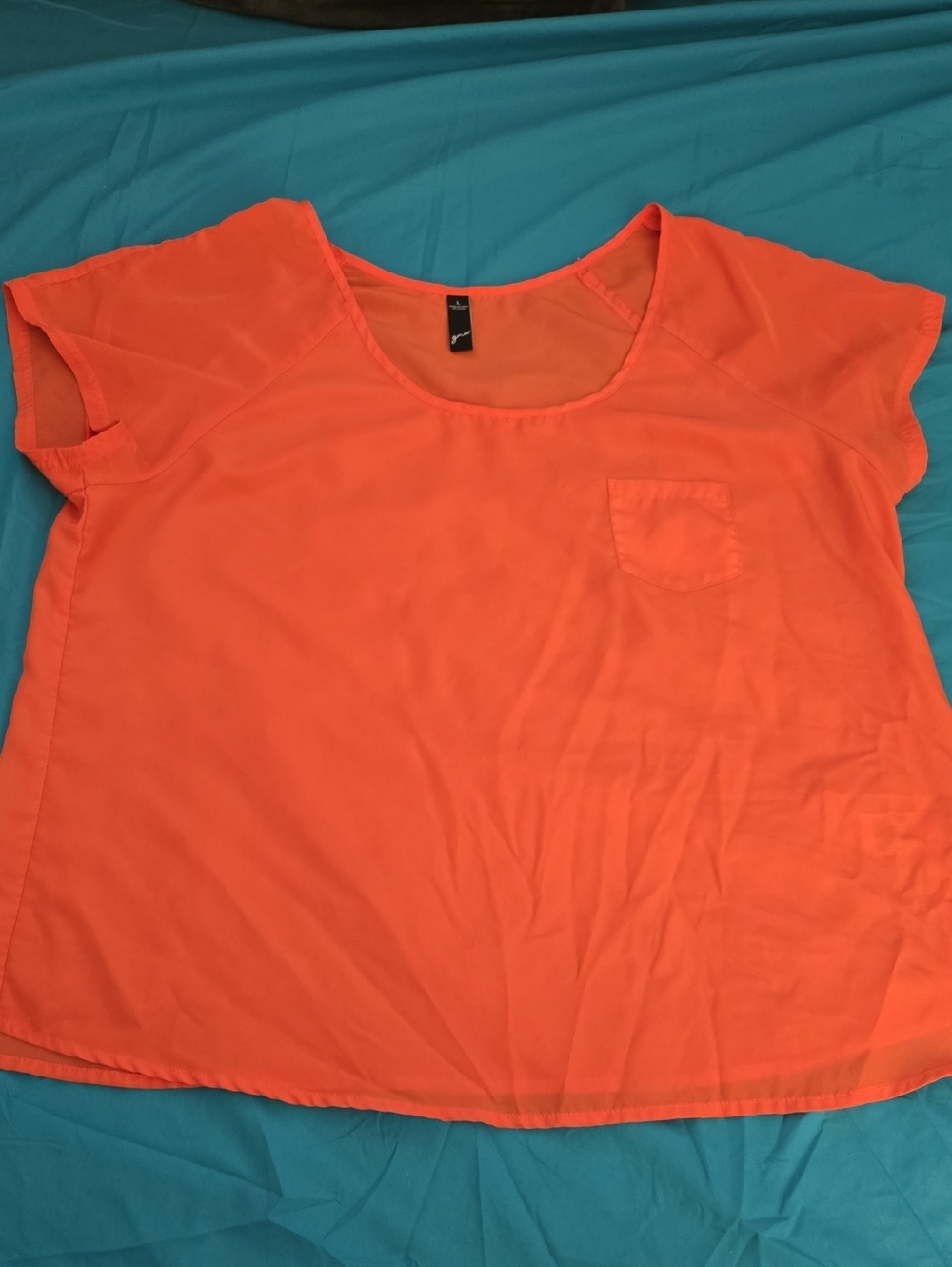 Bright Orange  Women's Short Sleeve Scoop Neck Top
